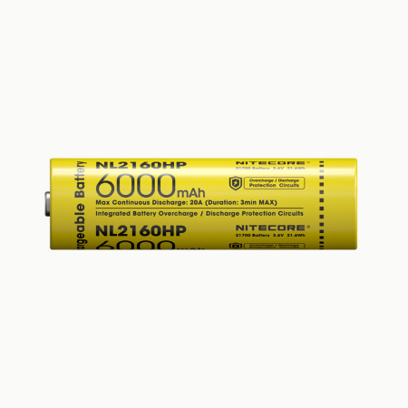 Аккумулятор NiteCore NL2160HP 21700 20A (Li-Ion 6000mAh*3.6V=21,6Wh)